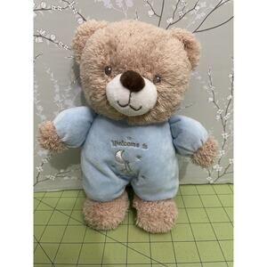 Little Me Baby Boy Blue 9" Plush Welcome To The World Bear With Rattle